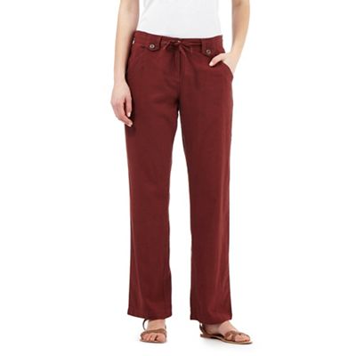 The Collection Dark brown linen blend trousers
